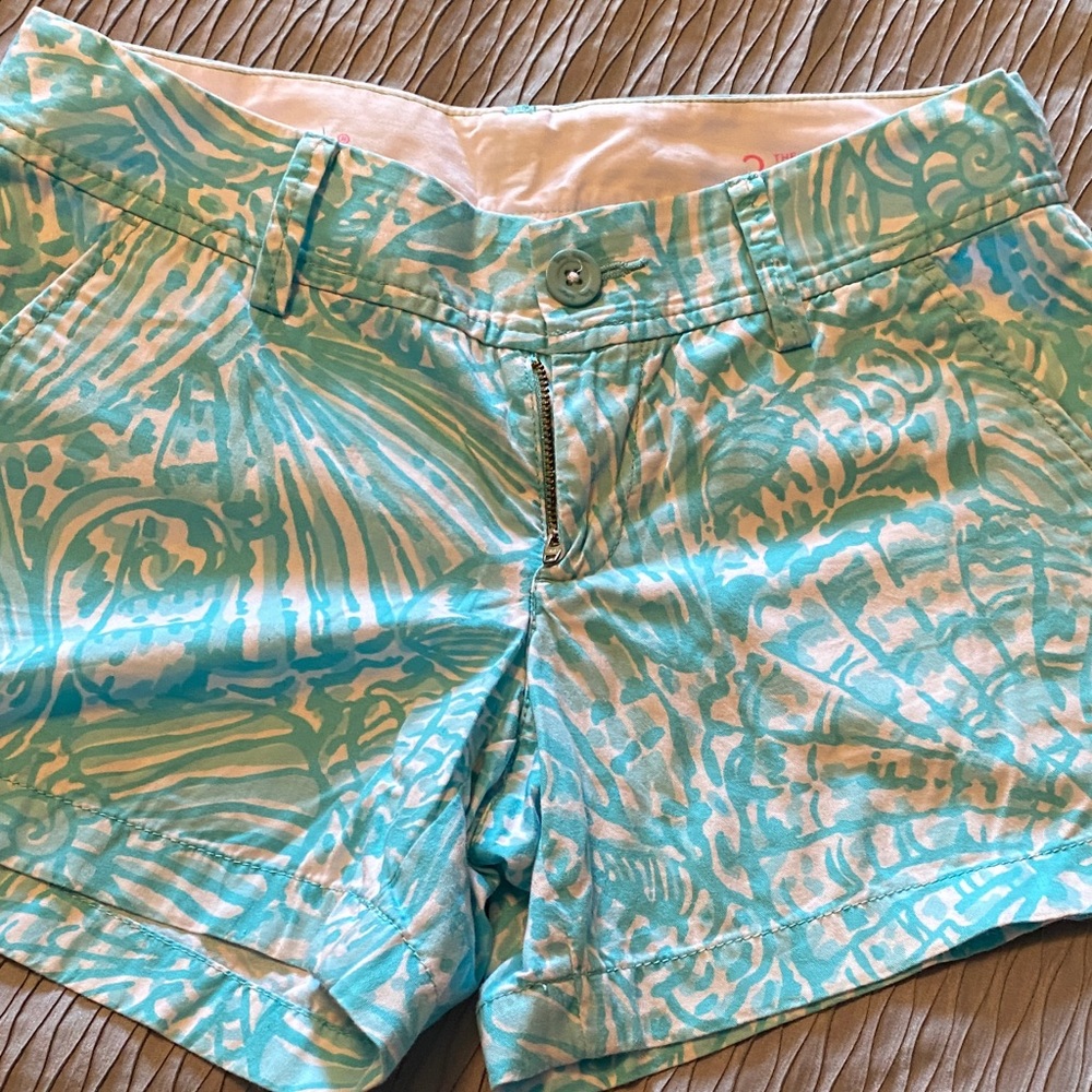 Lilly Pulitzer Turquoise Patterned Shorts